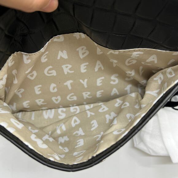 Aimee Kestenberg Leather Shoulder Bag Fifth Avenue Black Croco - Picture 12 of 14